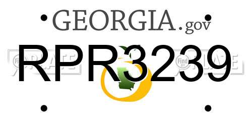 RPR3239 Georgia License Plate