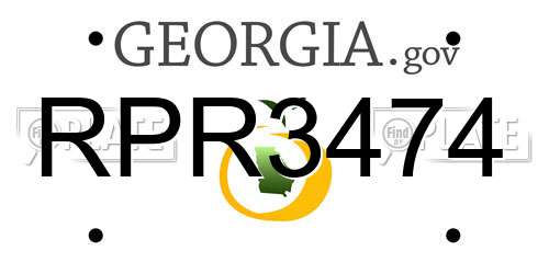 RPR3474 Georgia License Plate