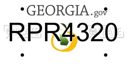 RPR4320 Georgia License Plate