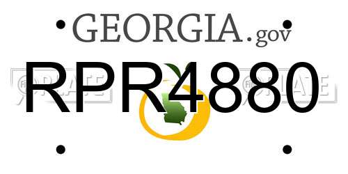 RPR4880 Georgia License Plate