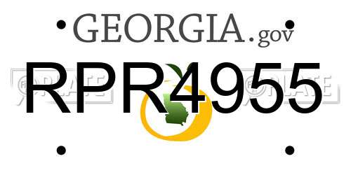 RPR4955 Georgia License Plate