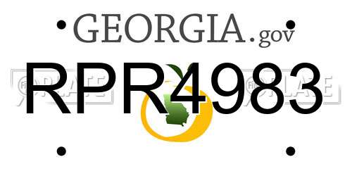 RPR4983 Georgia License Plate
