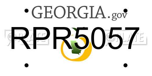 RPR5057 Georgia License Plate