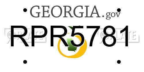 RPR5781 Georgia License Plate