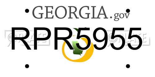 RPR5955 Georgia License Plate