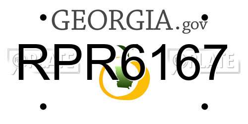 RPR6167 Georgia License Plate