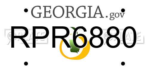RPR6880 Georgia License Plate