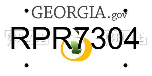 RPR7304 Georgia License Plate