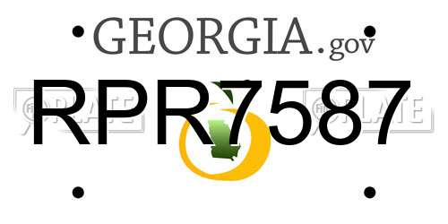 RPR7587 Georgia License Plate
