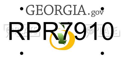 RPR7910 Georgia License Plate