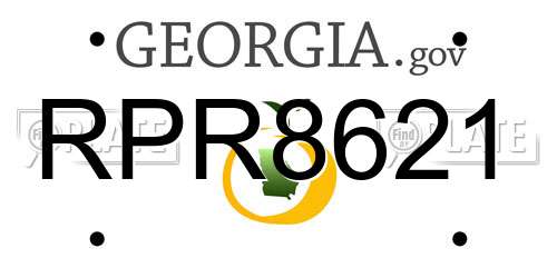 RPR8621 Georgia License Plate
