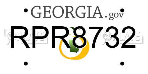 RPR8732 Georgia License Plate