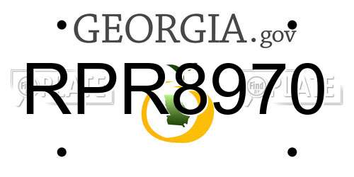RPR8970 Georgia License Plate