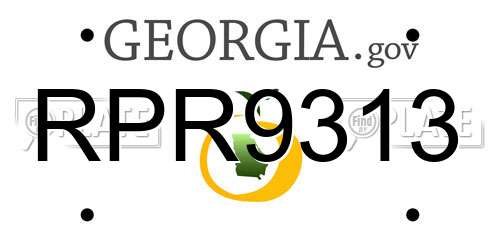 RPR9313 Georgia License Plate