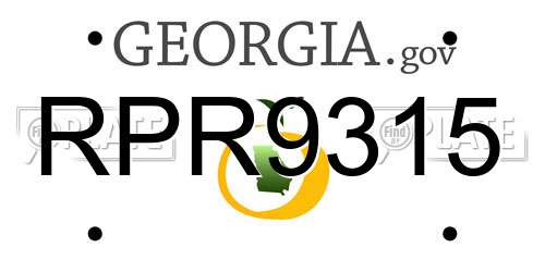RPR9315 Georgia License Plate