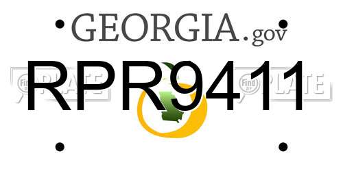 RPR9411 Georgia License Plate