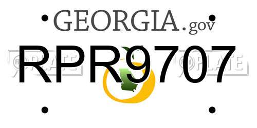 RPR9707 Georgia License Plate