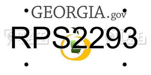 RPS2293 Georgia License Plate