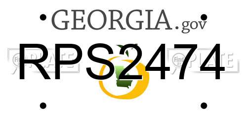 RPS2474 Georgia License Plate