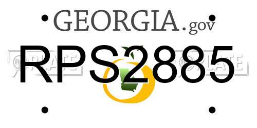 RPS2885 Georgia License Plate