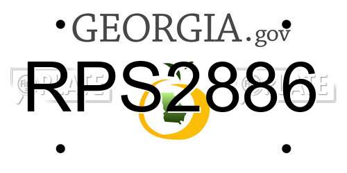 RPS2886 Georgia License Plate