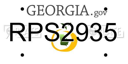 RPS2935 Georgia License Plate