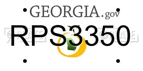 RPS3350 Georgia License Plate
