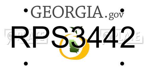 RPS3442 Georgia License Plate
