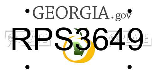 RPS3649 Georgia License Plate