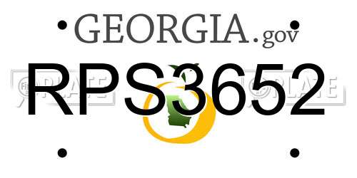 RPS3652 Georgia License Plate