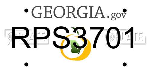 RPS3701 Georgia License Plate
