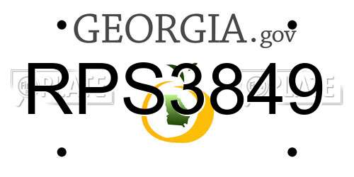 RPS3849 Georgia License Plate