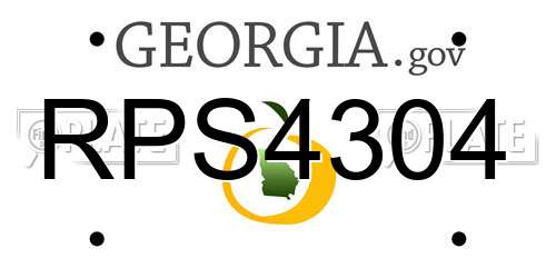 RPS4304 Georgia License Plate