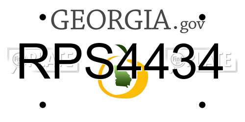 RPS4434 Georgia License Plate
