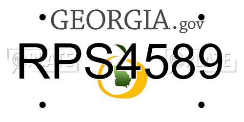 RPS4589 Georgia License Plate