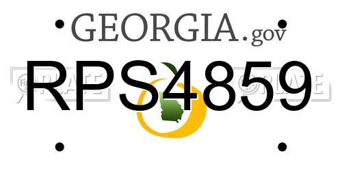 RPS4859 Georgia License Plate