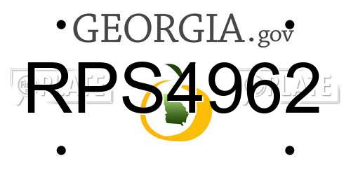 RPS4962 Georgia License Plate