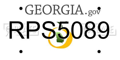 RPS5089 Georgia License Plate