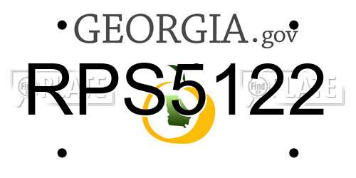 RPS5122 Georgia License Plate