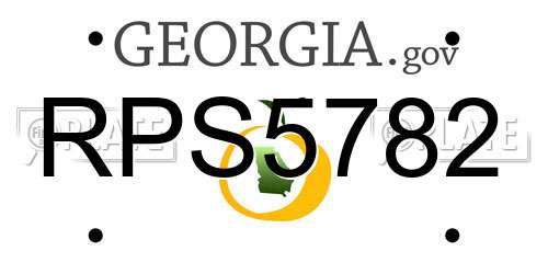 RPS5782 Georgia License Plate