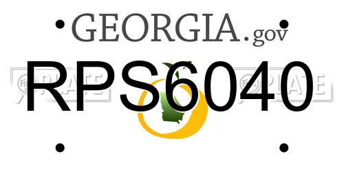 RPS6040 Georgia License Plate