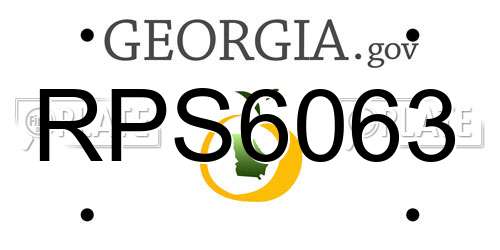 RPS6063 Georgia License Plate