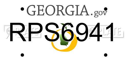 RPS6941 Georgia License Plate