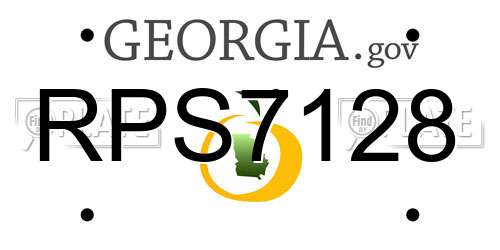 RPS7128 Georgia License Plate