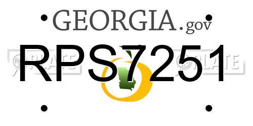 RPS7251 Georgia License Plate
