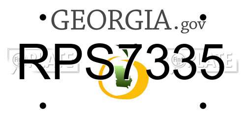 RPS7335 Georgia License Plate