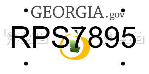 RPS7895 Georgia License Plate