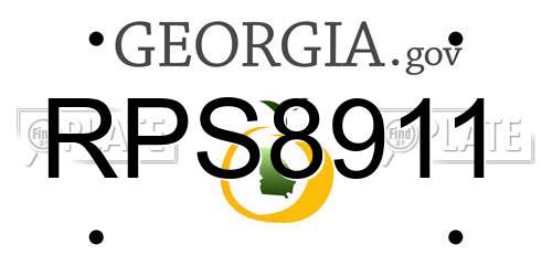 RPS8911 Georgia License Plate