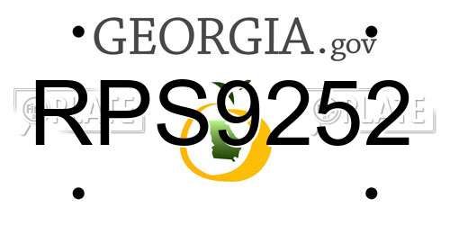 RPS9252 Georgia License Plate