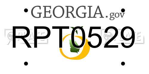RPT0529 Georgia License Plate
